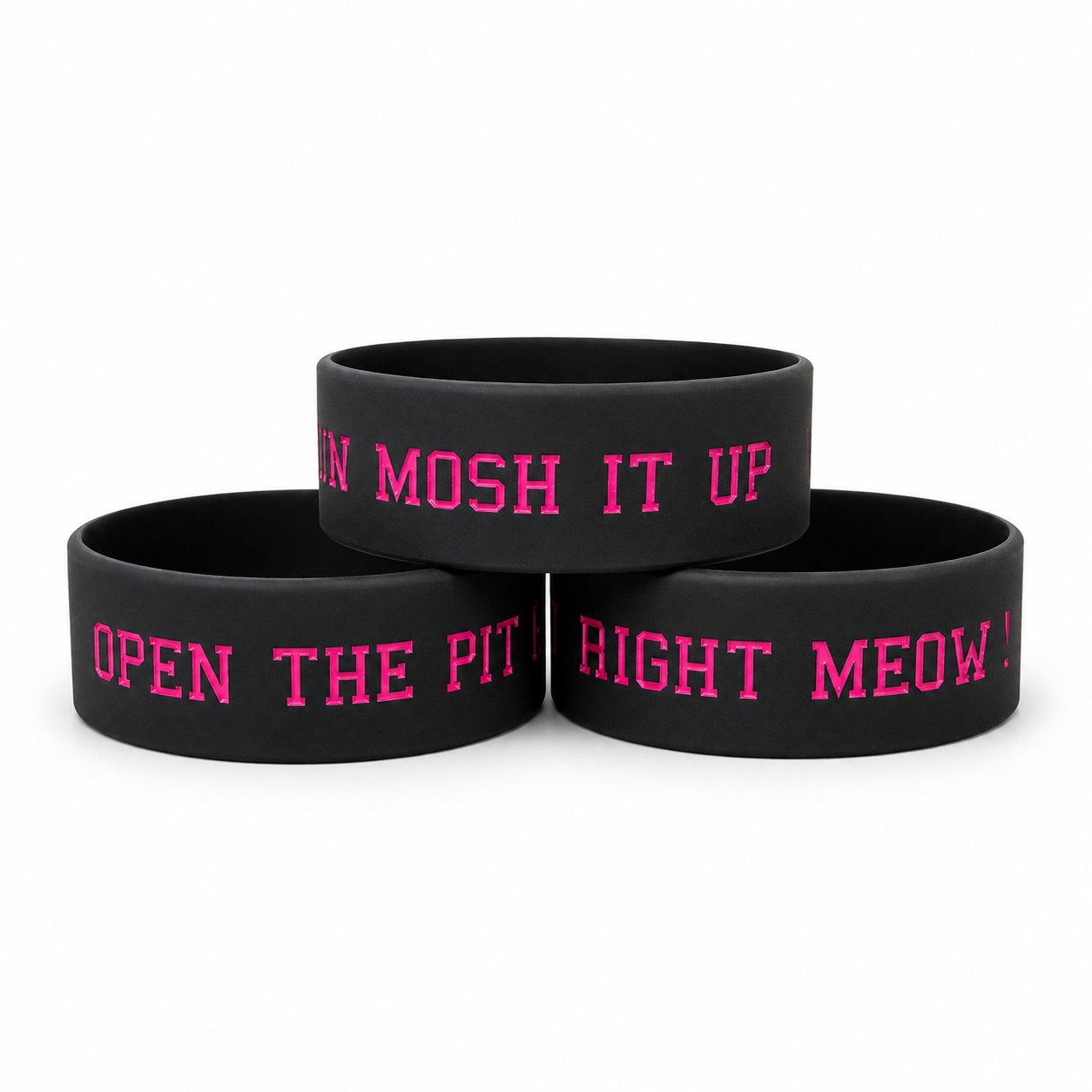 Open The Mosh Pit Right Meow Rubber Bracelet