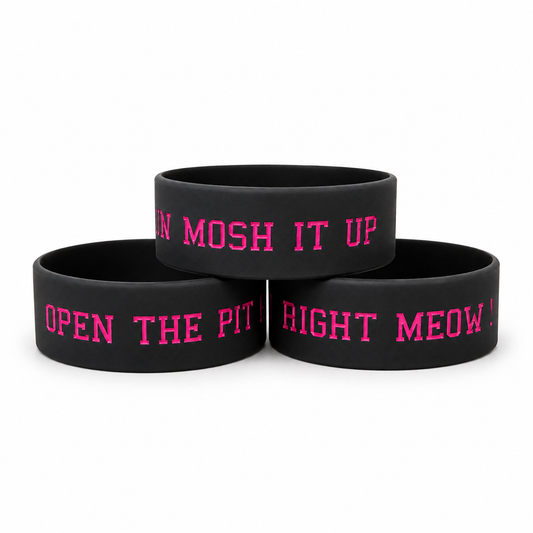 Open The Mosh Pit Right Meow Rubber Bracelet