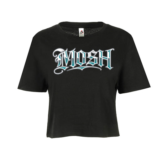 Mosh Chrome Crop Tee | Black